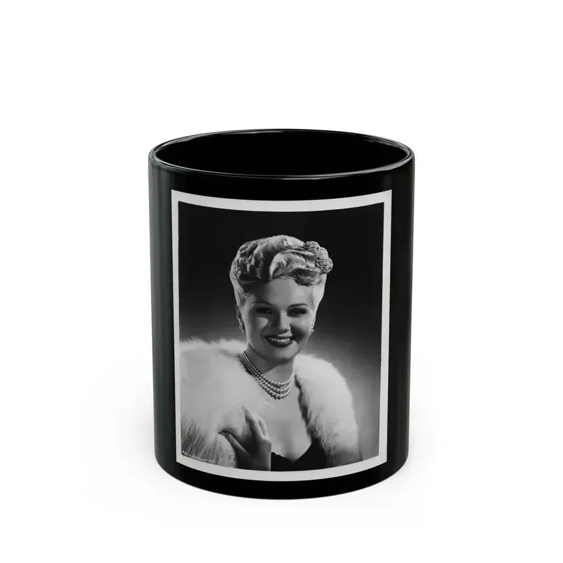 Adele Jergens #24 (Vintage Female Icon) Black Coffee Mug 11oz - Go Mug Yourself