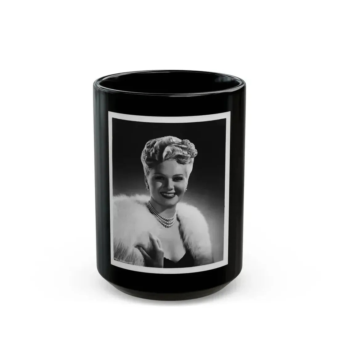 Adele Jergens #24 (Vintage Female Icon) Black Coffee Mug 15oz - Go Mug Yourself