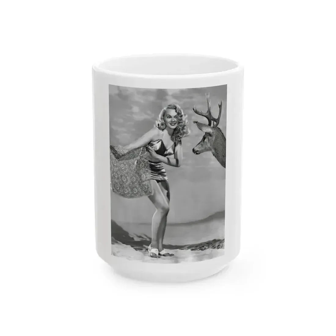 Adele Jergens #241 (Vintage Female Icon) White Coffee Mug 15oz - Go Mug Yourself