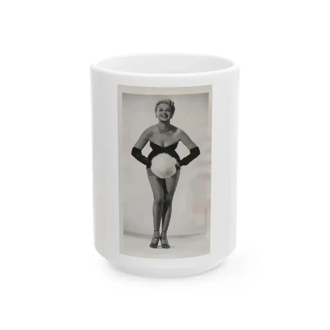 Adele Jergens #244 - 5x9 Vintage B&W Full Body Glamour Promo Photo for ''Armored Car Robbery'' 10-15-50 (Vintage Female Icon) White Coffee Mug 15oz - Go Mug Yourself