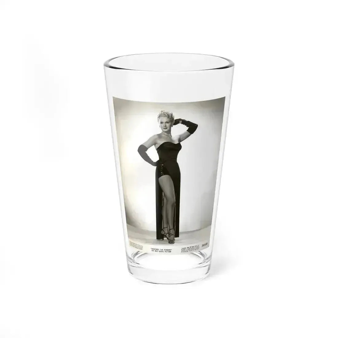 Adele Jergens #247 - Vintage B&W Glamour Promo Photo for ''Armored Car Robbery'' Film 6-22-50 (Vintage Female Icon) Pint Glass 16oz 16oz - Go Mug Yourself