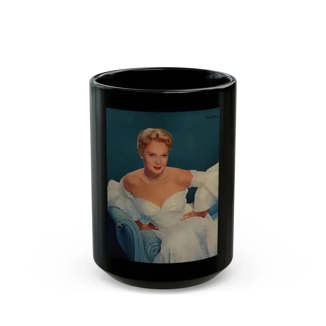 Adele Jergens #254 (Vintage Female Icon) Black Coffee Mug 15oz - Go Mug Yourself