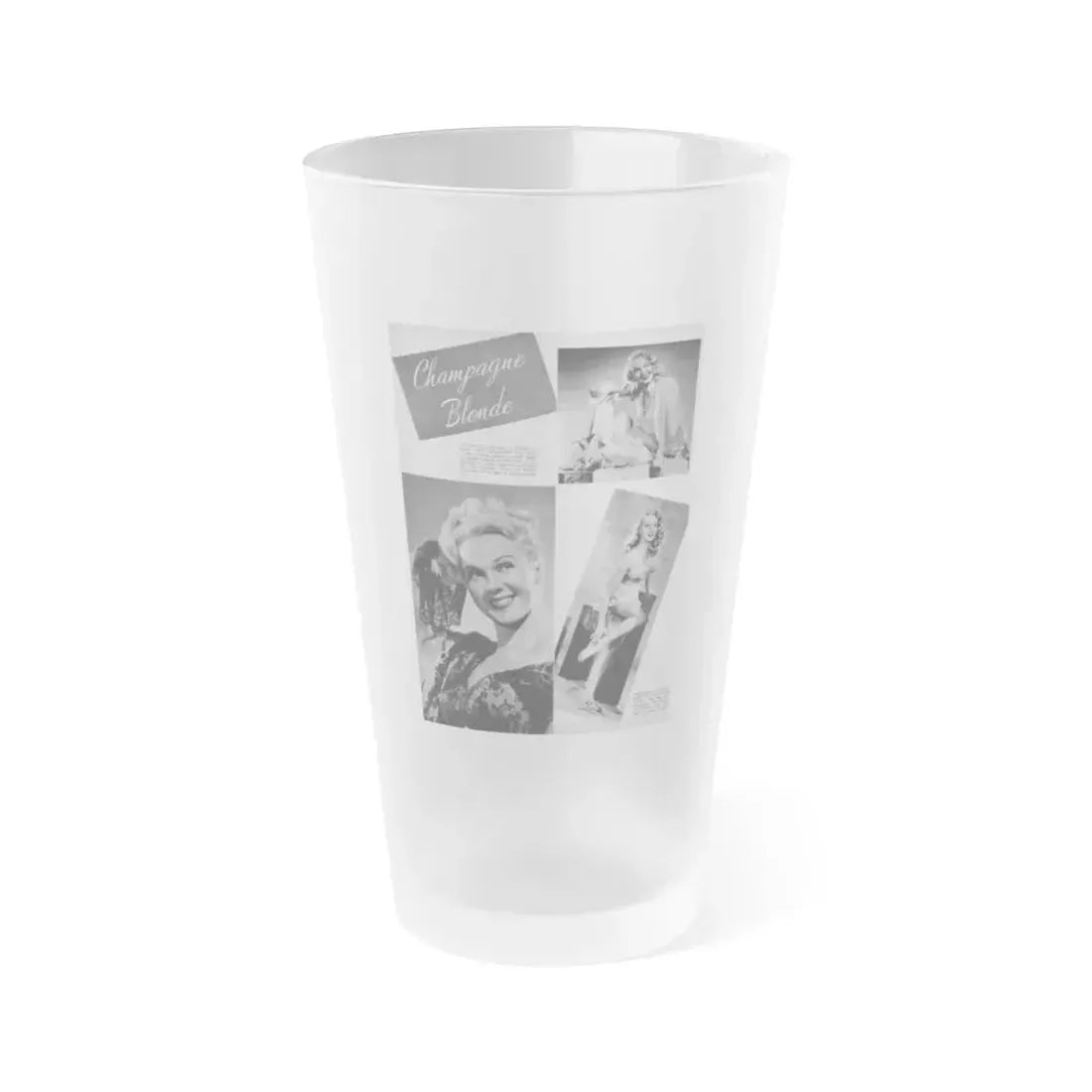Adele Jergens #258 - 1 Page, 3 B&W Photos including Glamour & Pin-Up Photos also 2 Captions Circa 1947 Mag. Page (Vintage Female Icon) Frosted Pint Glass 16oz 16oz Frosted - Go Mug Yourself