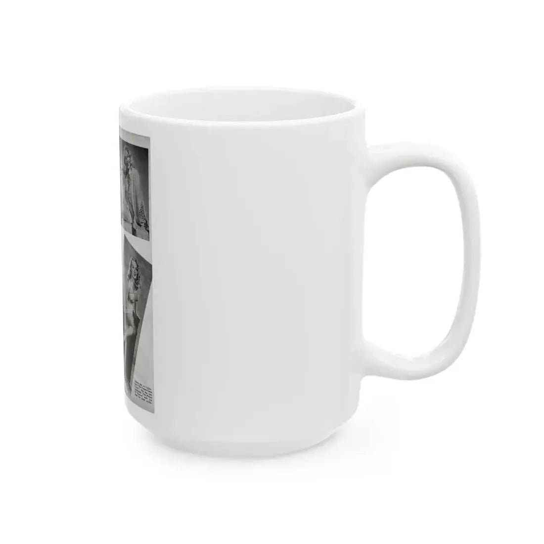 Adele Jergens #258 - 1 Page, 3 B&W Photos including Glamour & Pin-Up Photos also 2 Captions Circa 1947 Mag. Page (Vintage Female Icon) White Coffee Mug - Go Mug Yourself