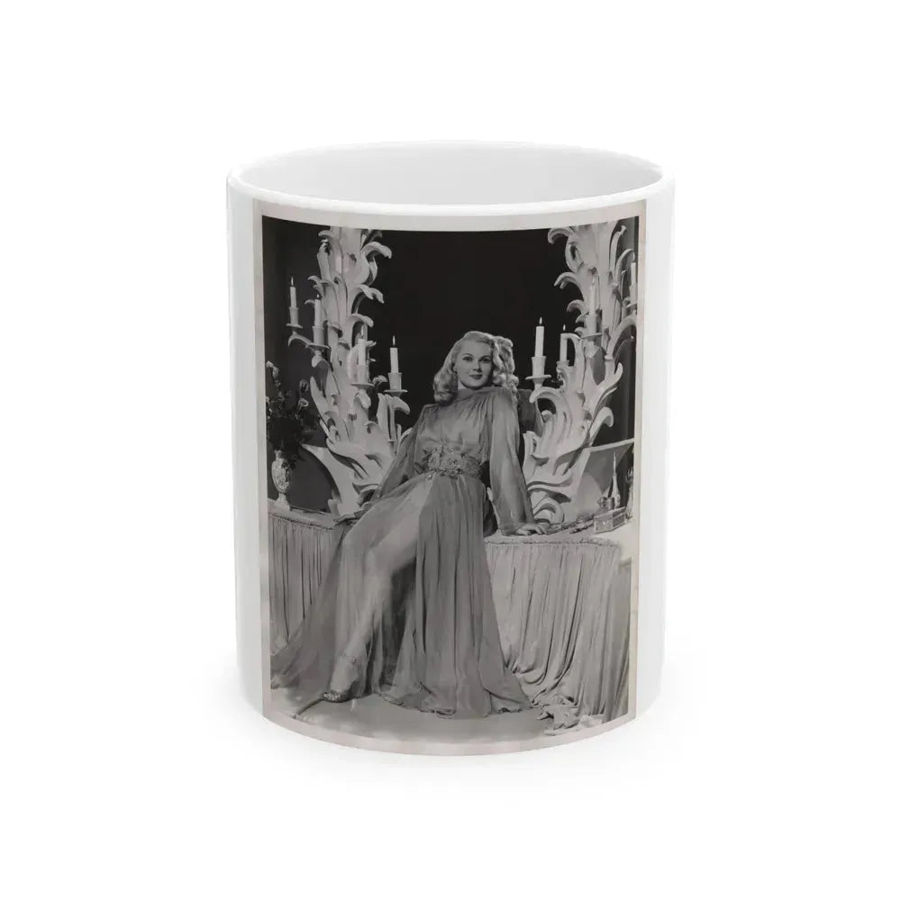 Adele Jergens #259 - 8x10 Vintage B&W Glamour Promo Photo for ''A Thousand And One Nights'' '45 Film (Vintage Female Icon) White Coffee Mug 11oz - Go Mug Yourself