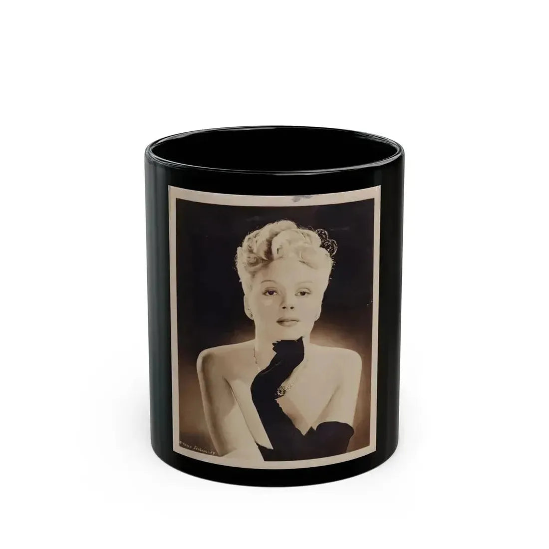 Adele Jergens #26 (Vintage Female Icon) Black Coffee Mug 11oz - Go Mug Yourself
