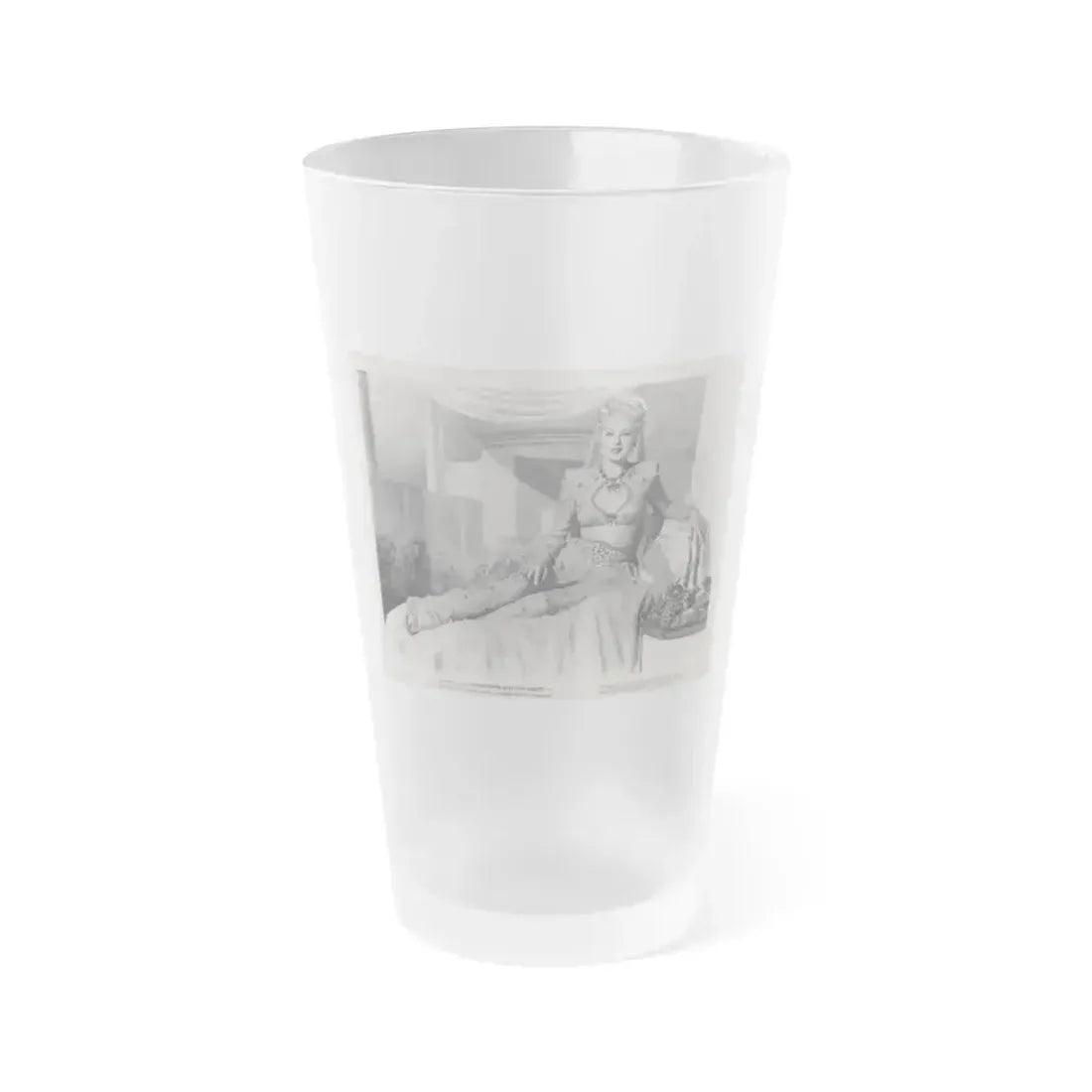 Adele Jergens #260 - 8x10 Vintage B&W Glamour Promo Photo for ''A Thousand And One Nights'' '45 Film (Vintage Female Icon) Frosted Pint Glass 16oz 16oz Frosted - Go Mug Yourself