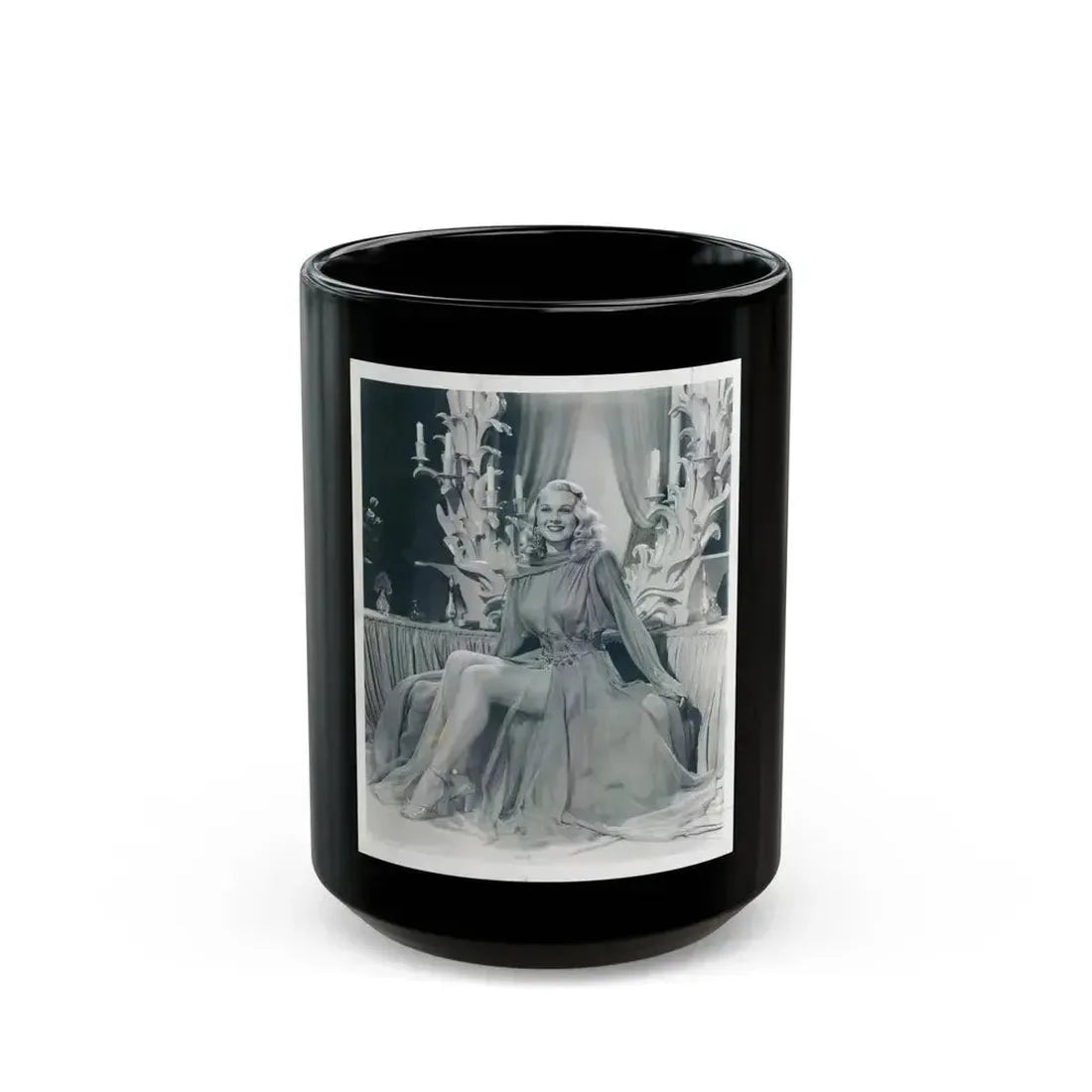 Adele Jergens #266 (Vintage Female Icon) Black Coffee Mug 15oz - Go Mug Yourself