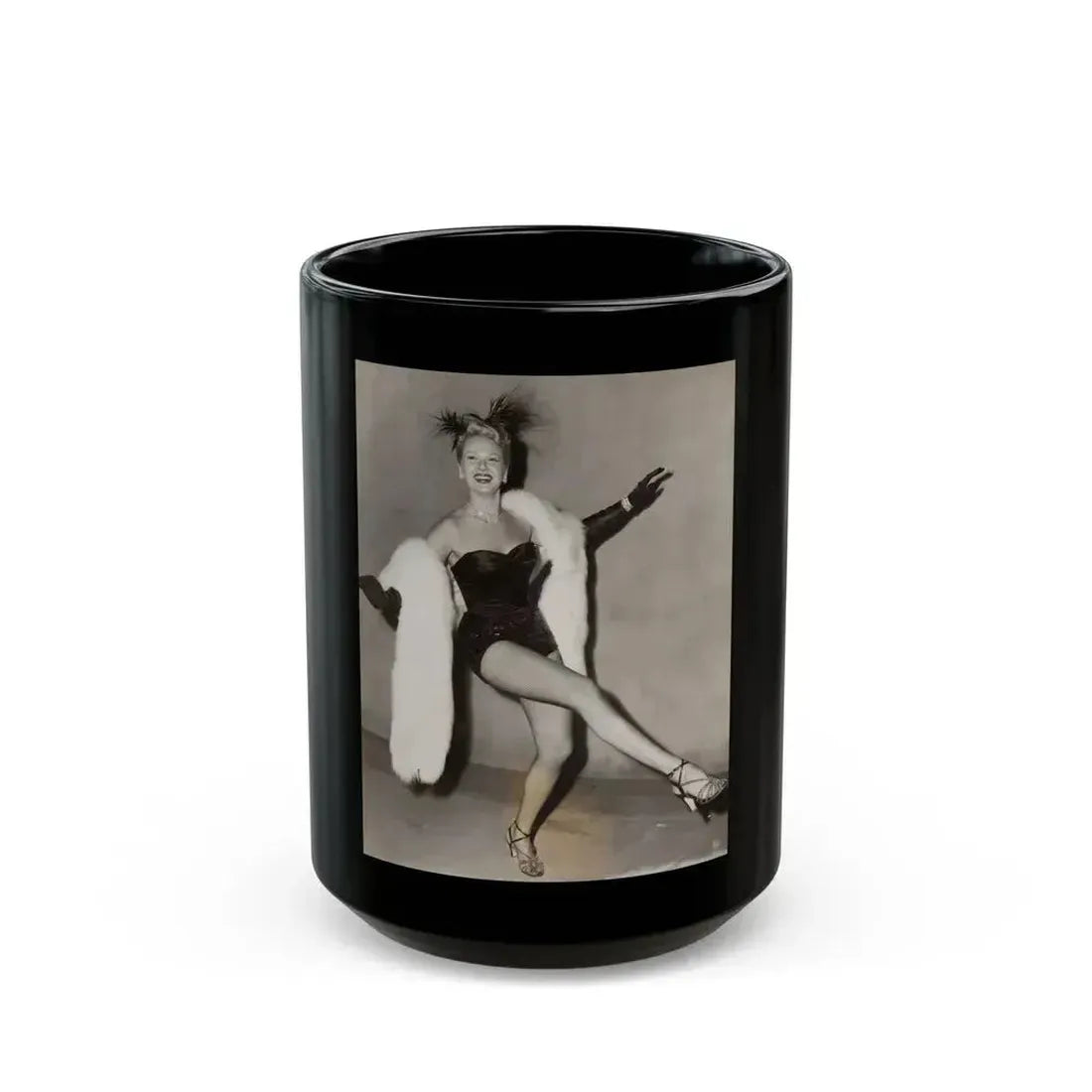 Adele Jergens #267 (Vintage Female Icon) Black Coffee Mug 15oz - Go Mug Yourself
