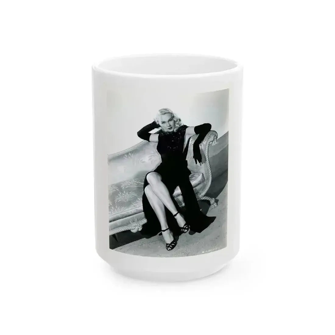 Adele Jergens #268 (Vintage Female Icon) White Coffee Mug 15oz - Go Mug Yourself