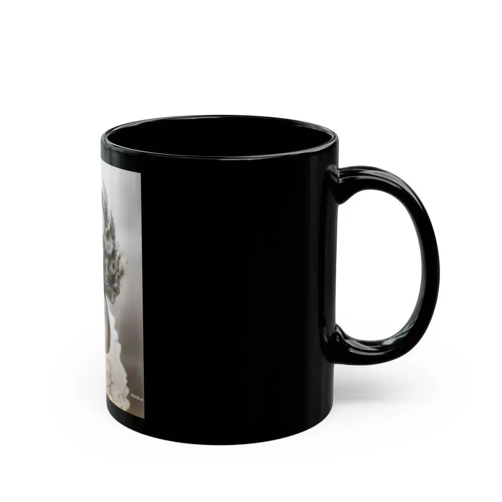 Adele Jergens #270 - 7x9 Vintage B&W Upper Body Glamour Photo from 4-2-52 (Vintage Female Icon) Black Coffee Mug - Go Mug Yourself