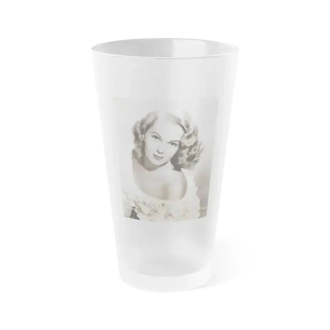 Adele Jergens #270 - 7x9 Vintage B&W Upper Body Glamour Photo from 4-2-52 (Vintage Female Icon) Frosted Pint Glass 16oz 16oz Frosted - Go Mug Yourself