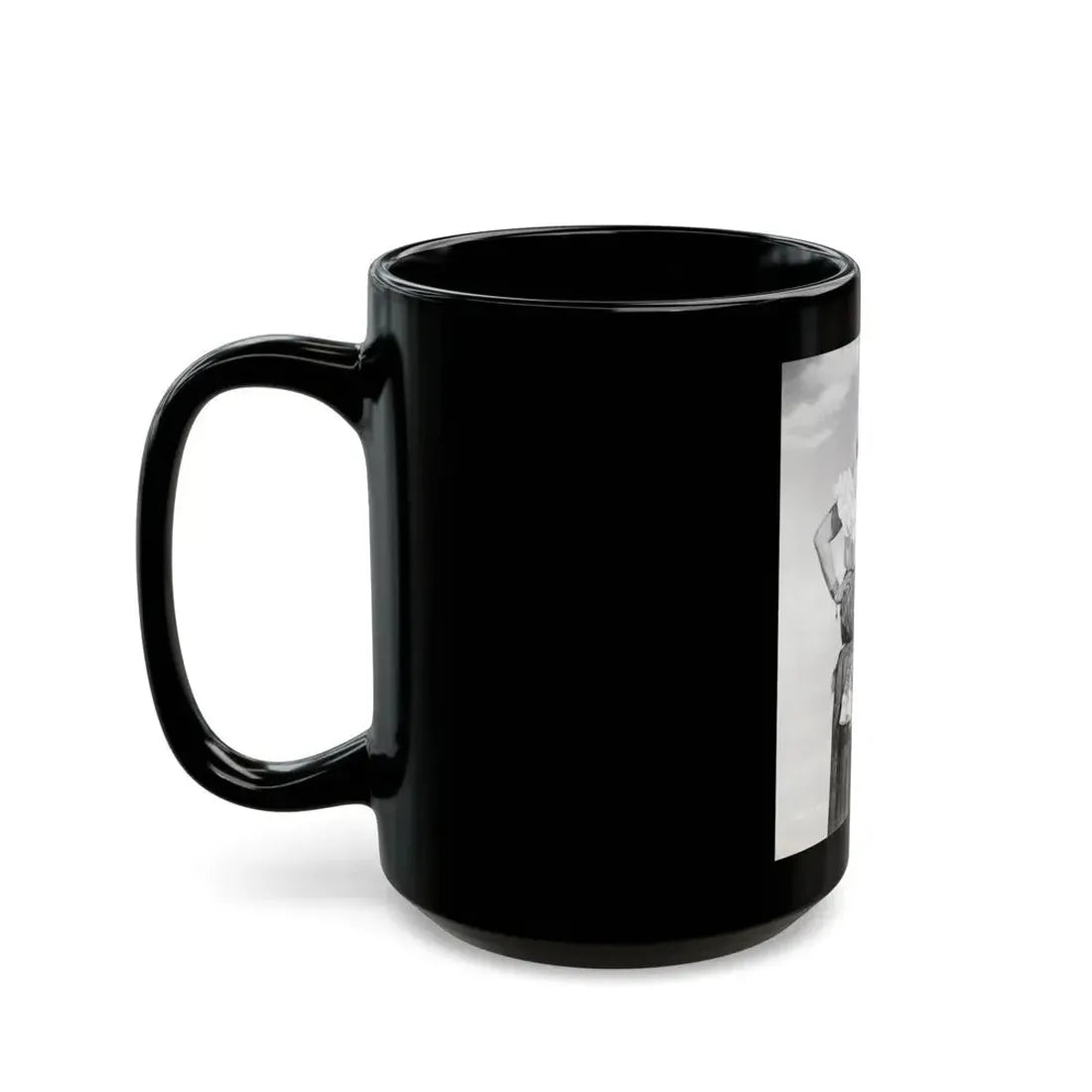 Adele Jergens #271 - 7x9 Vintage B&W Full Body Sandal Heel Clads, Feet & Leggy Photo from 4-2-52 (Vintage Female Icon) Black Coffee Mug - Go Mug Yourself