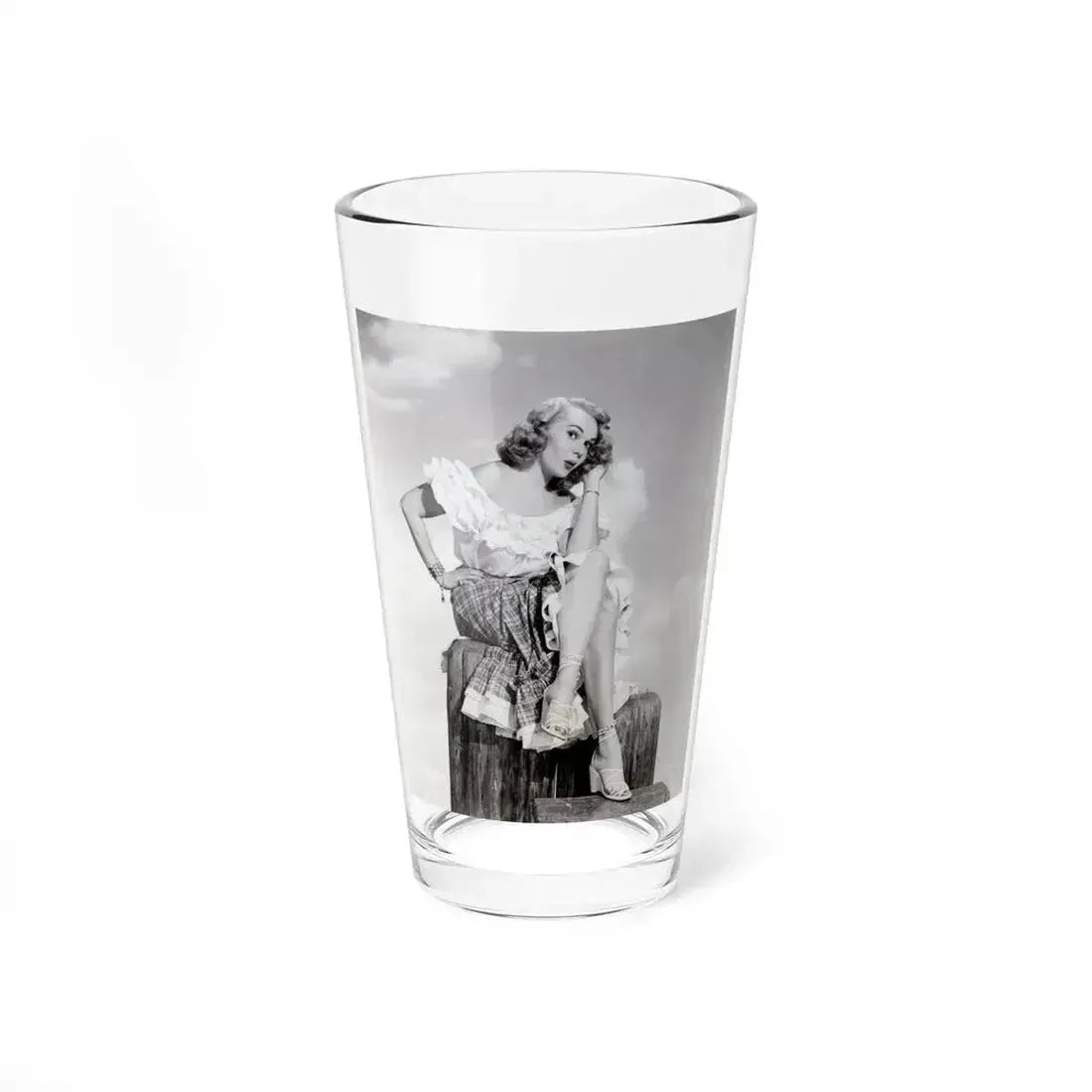 Adele Jergens #271 - 7x9 Vintage B&W Full Body Sandal Heel Clads, Feet & Leggy Photo from 4-2-52 (Vintage Female Icon) Pint Glass 16oz 16oz - Go Mug Yourself
