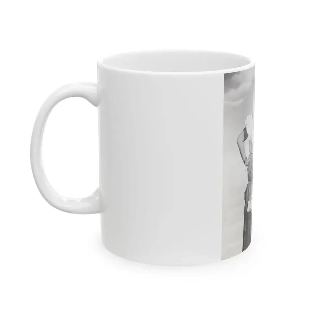 Adele Jergens #271 - 7x9 Vintage B&W Full Body Sandal Heel Clads, Feet & Leggy Photo from 4-2-52 (Vintage Female Icon) White Coffee Mug - Go Mug Yourself