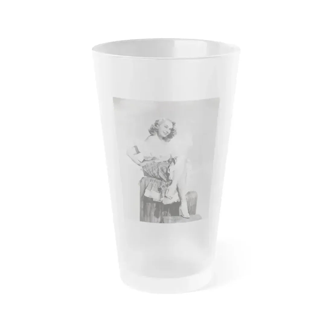 Adele Jergens #272 - 7x9 Vintage B&W Full Body Sandal Heel Clads, Feet & Leggy Photo from 4-24-52 1 (Vintage Female Icon) Frosted Pint Glass 16oz 16oz Frosted - Go Mug Yourself