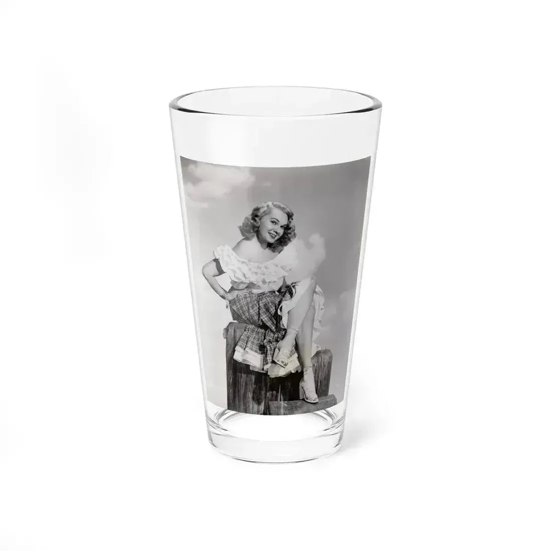 Adele Jergens #272 - 7x9 Vintage B&W Full Body Sandal Heel Clads, Feet & Leggy Photo from 4-24-52 1 (Vintage Female Icon) Pint Glass 16oz 16oz - Go Mug Yourself