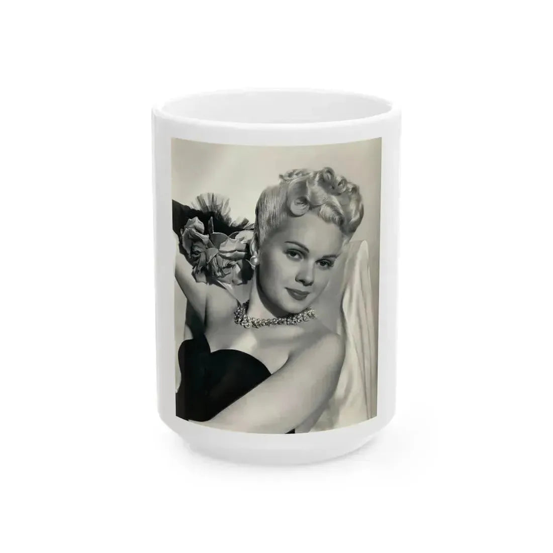 Adele Jergens #276 (Vintage Female Icon) White Coffee Mug 15oz - Go Mug Yourself