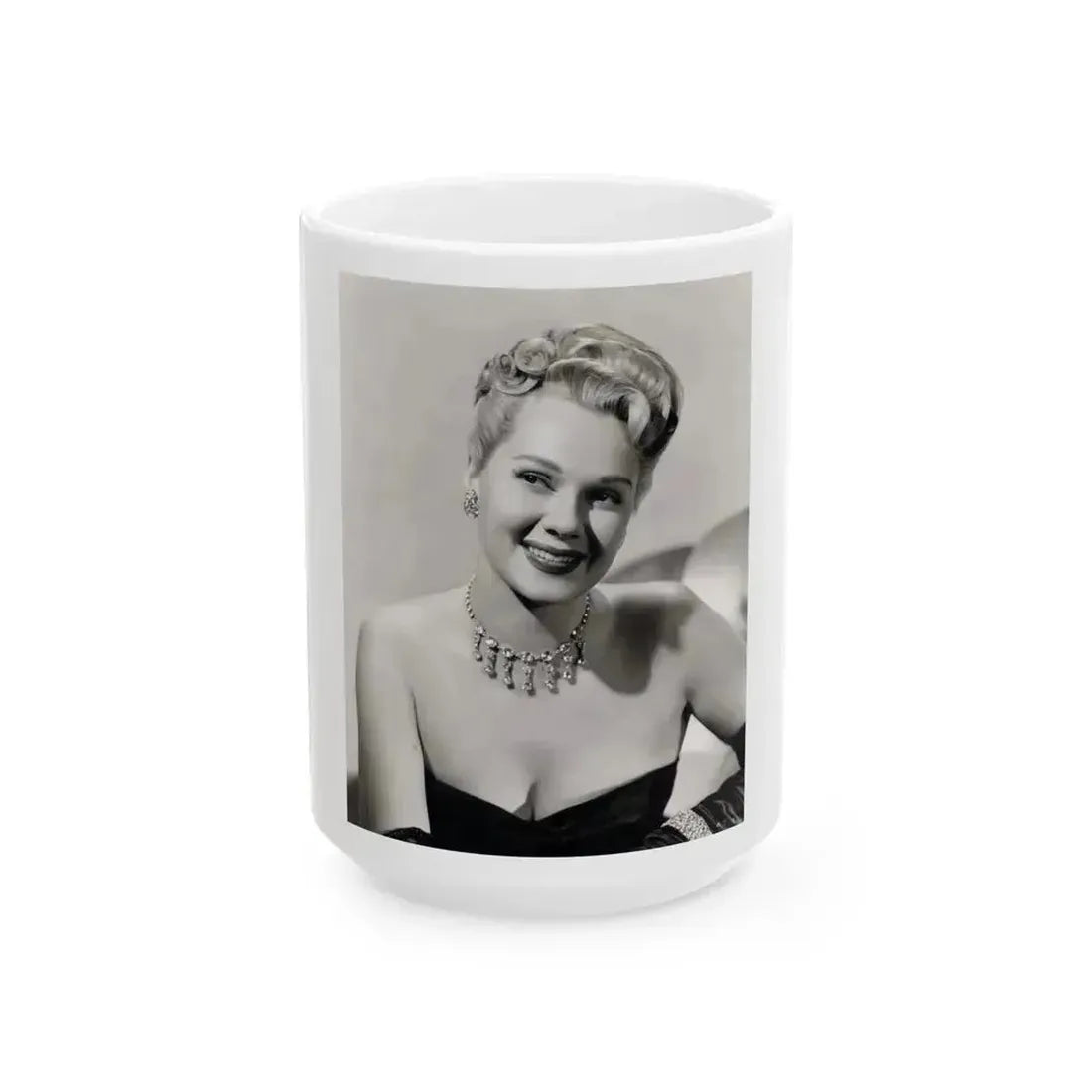 Adele Jergens #279 (Vintage Female Icon) White Coffee Mug 15oz - Go Mug Yourself