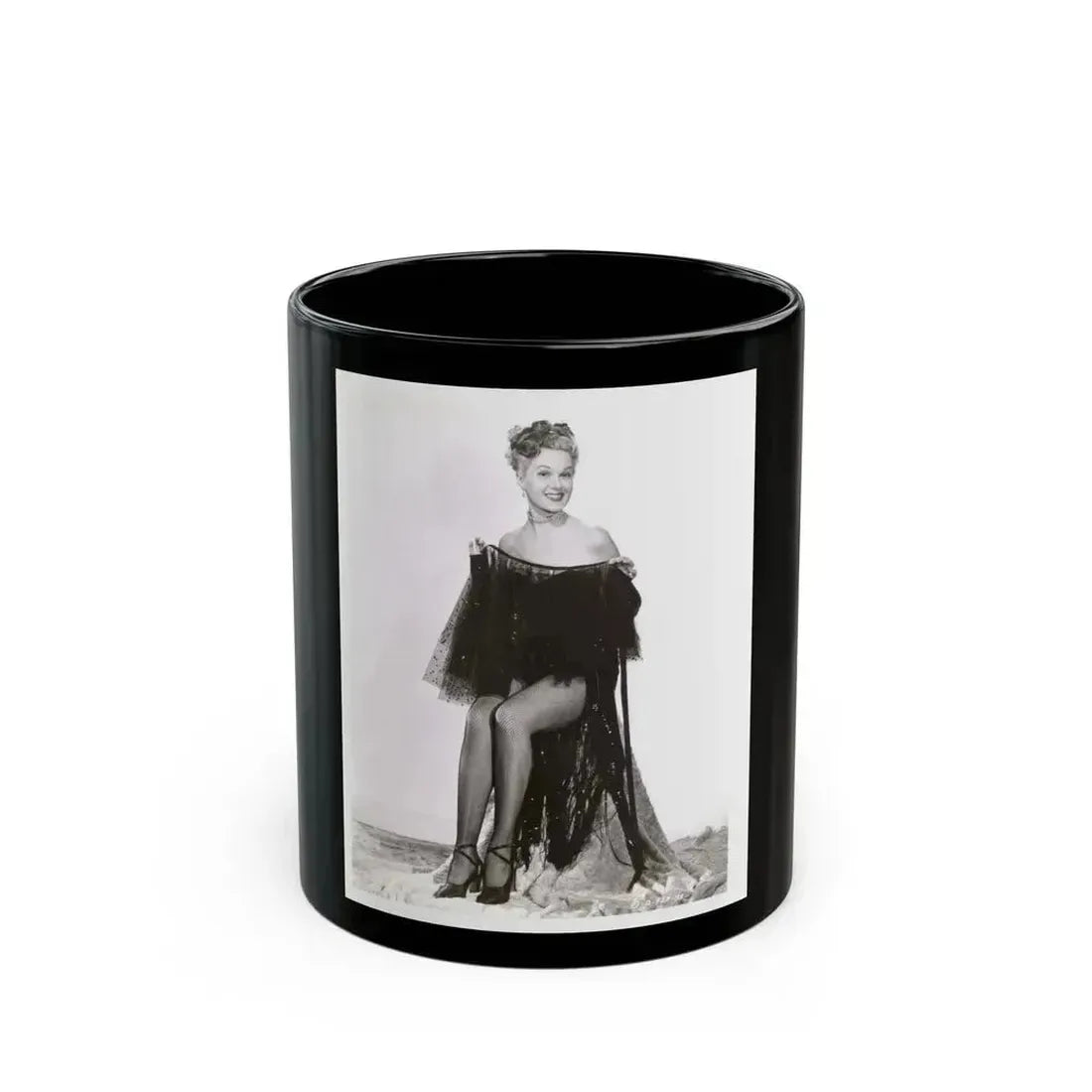 Adele Jergens #28 (Vintage Female Icon) Black Coffee Mug 11oz - Go Mug Yourself