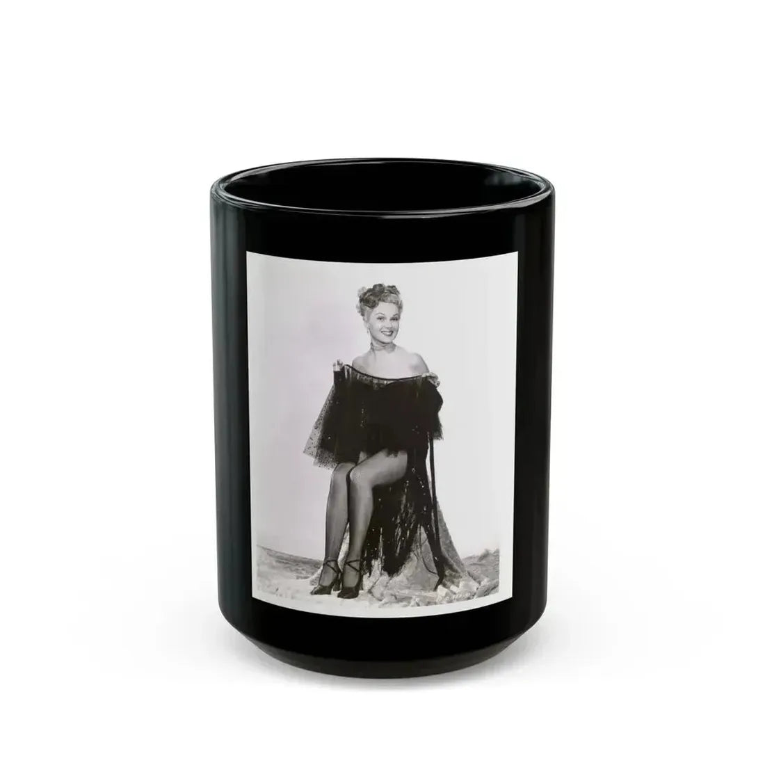 Adele Jergens #28 (Vintage Female Icon) Black Coffee Mug 15oz - Go Mug Yourself