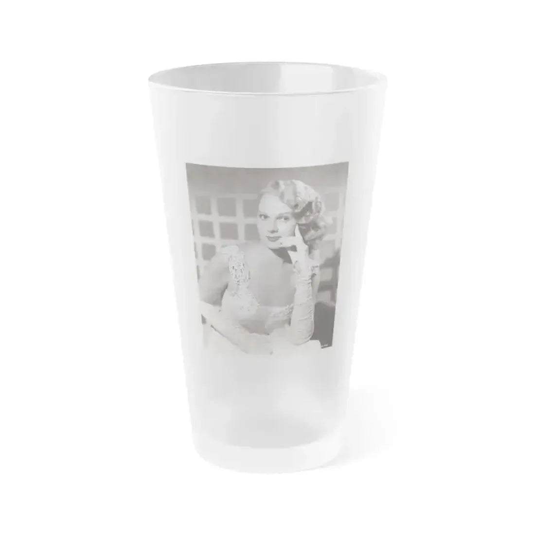 Adele Jergens #282 - 8x10 Vintage B&W Upper Body Glamour Photo from 8-8-50 (Vintage Female Icon) Frosted Pint Glass 16oz 16oz Frosted - Go Mug Yourself