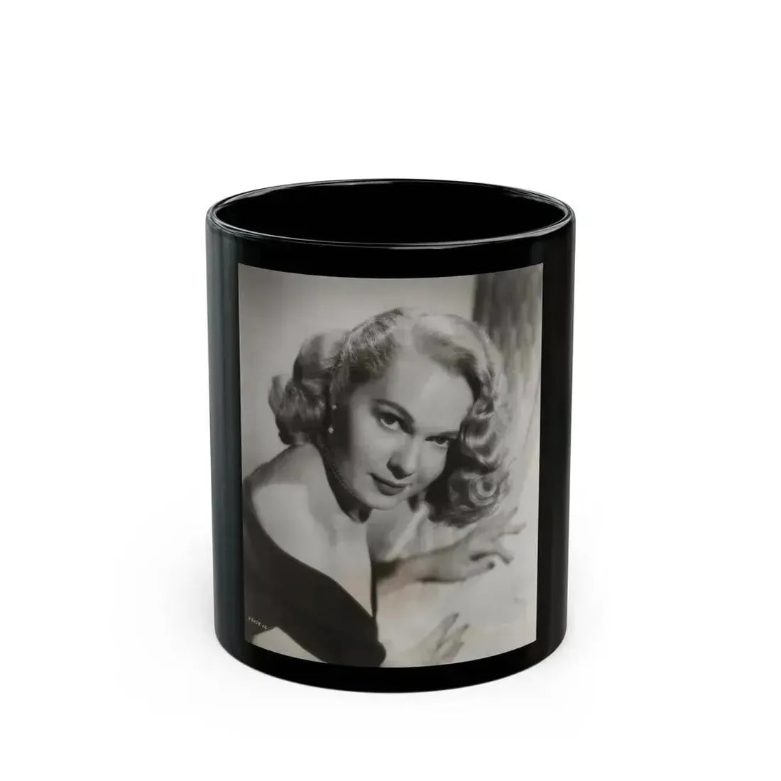 Adele Jergens #286 - 8x10 Vinatge B&W Shoulder to Head Glamour Portrait Photo from 1952 (Vintage Female Icon) Black Coffee Mug 11oz - Go Mug Yourself