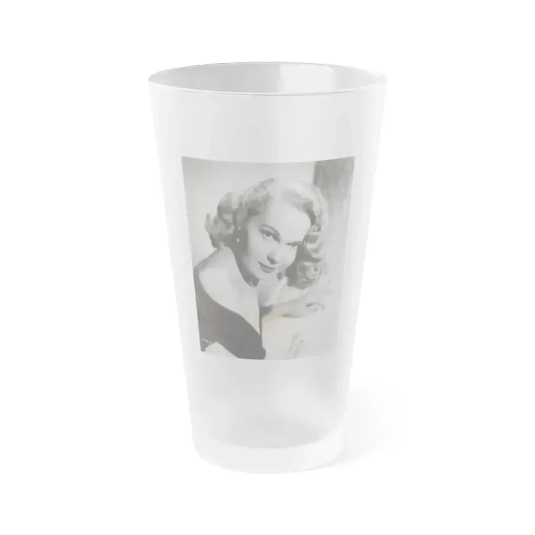 Adele Jergens #286 - 8x10 Vinatge B&W Shoulder to Head Glamour Portrait Photo from 1952 (Vintage Female Icon) Frosted Pint Glass 16oz 16oz Frosted - Go Mug Yourself