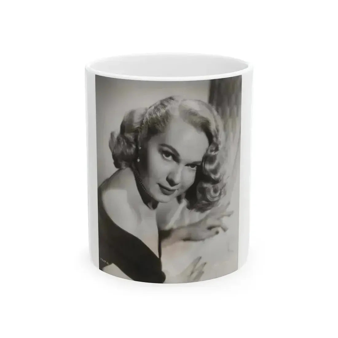 Adele Jergens #286 - 8x10 Vinatge B&W Shoulder to Head Glamour Portrait Photo from 1952 (Vintage Female Icon) White Coffee Mug 11oz - Go Mug Yourself