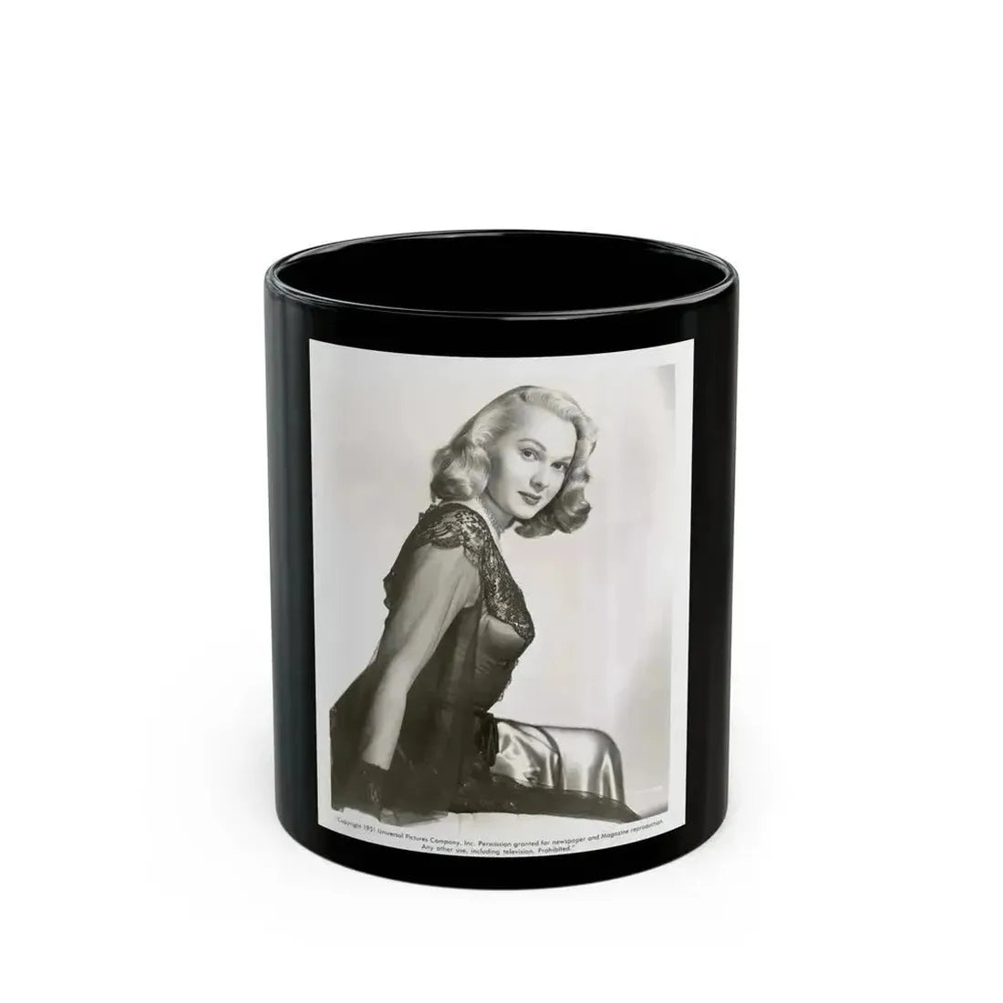 Adele Jergens #37 (Vintage Female Icon) Black Coffee Mug 11oz - Go Mug Yourself