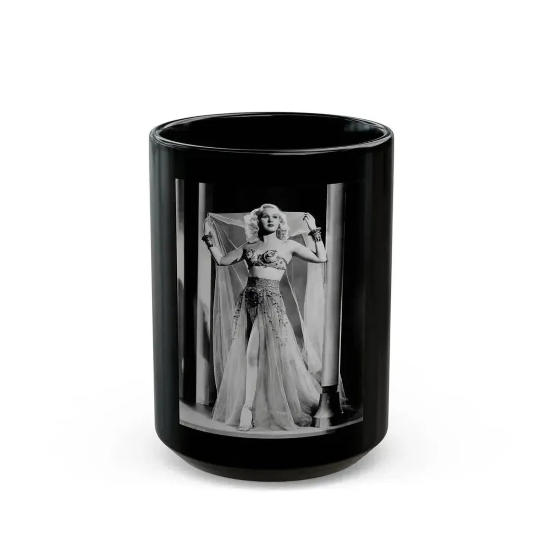 Adele Jergens #40 (Vintage Female Icon) Black Coffee Mug 15oz - Go Mug Yourself