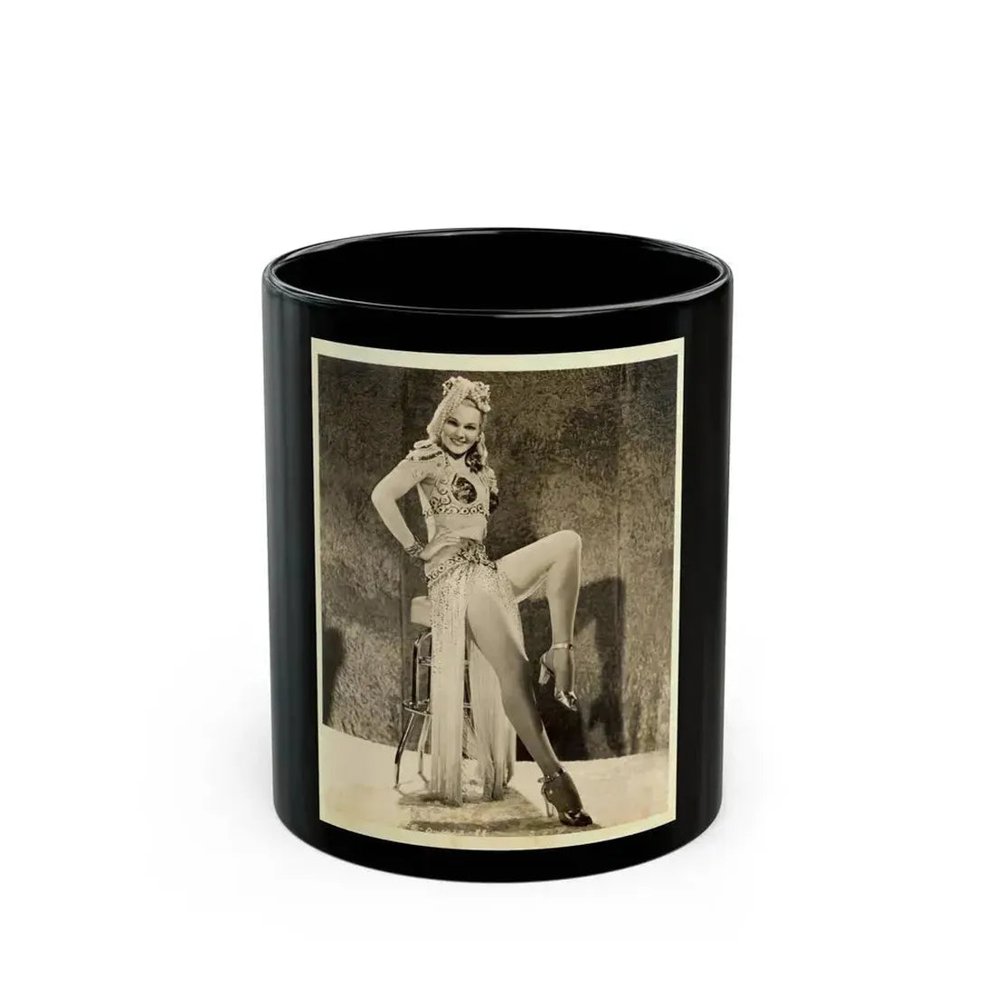 Adele Jergens #42 (Vintage Female Icon) Black Coffee Mug 11oz - Go Mug Yourself
