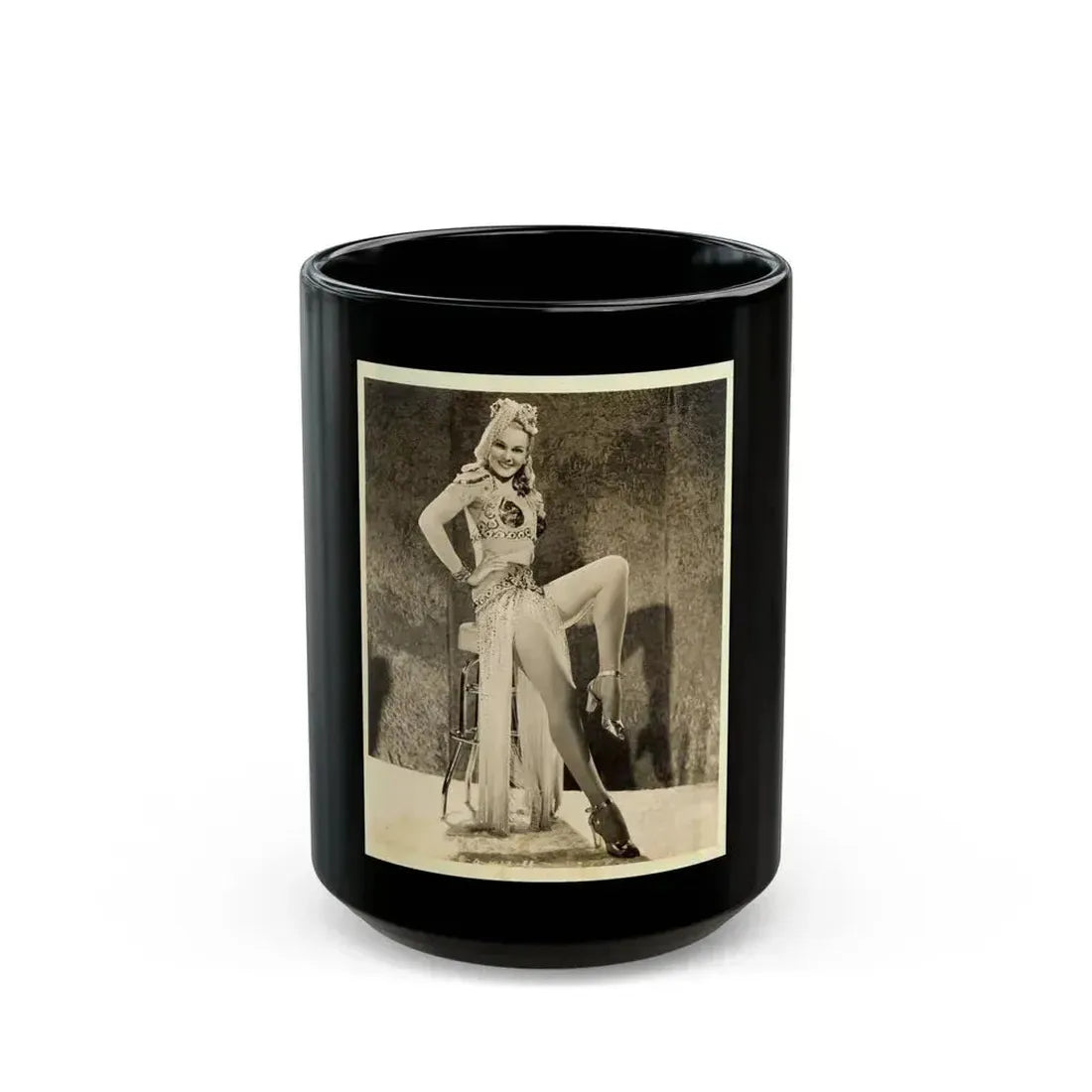 Adele Jergens #42 (Vintage Female Icon) Black Coffee Mug 15oz - Go Mug Yourself
