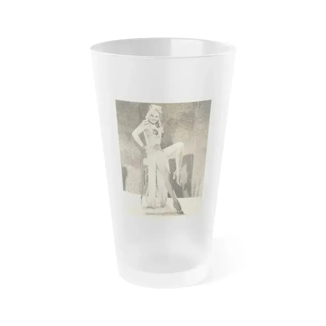 Adele Jergens #42 (Vintage Female Icon) Frosted Pint Glass 16oz 16oz Frosted - Go Mug Yourself