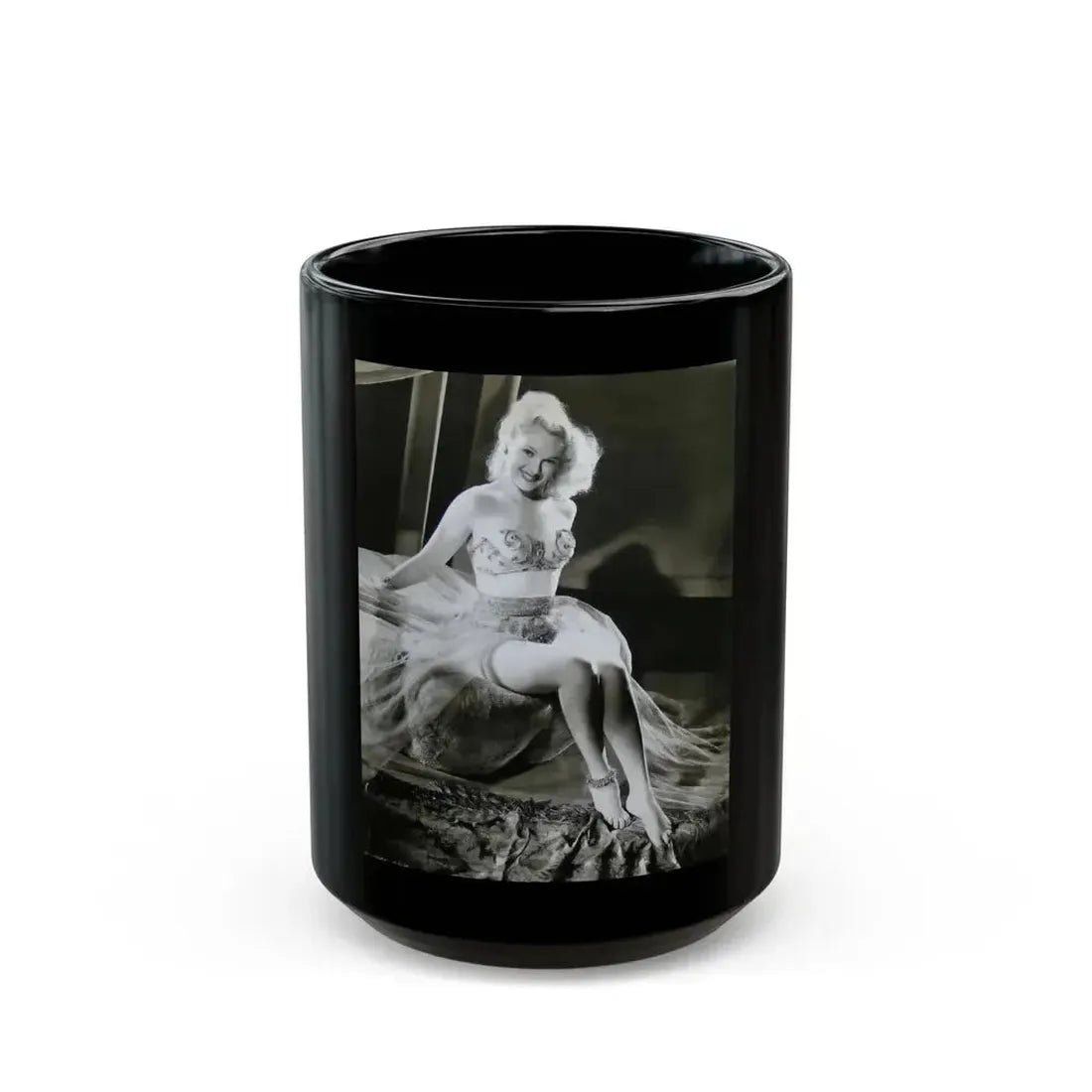 Adele Jergens #47 (Vintage Female Icon) Black Coffee Mug 15oz - Go Mug Yourself