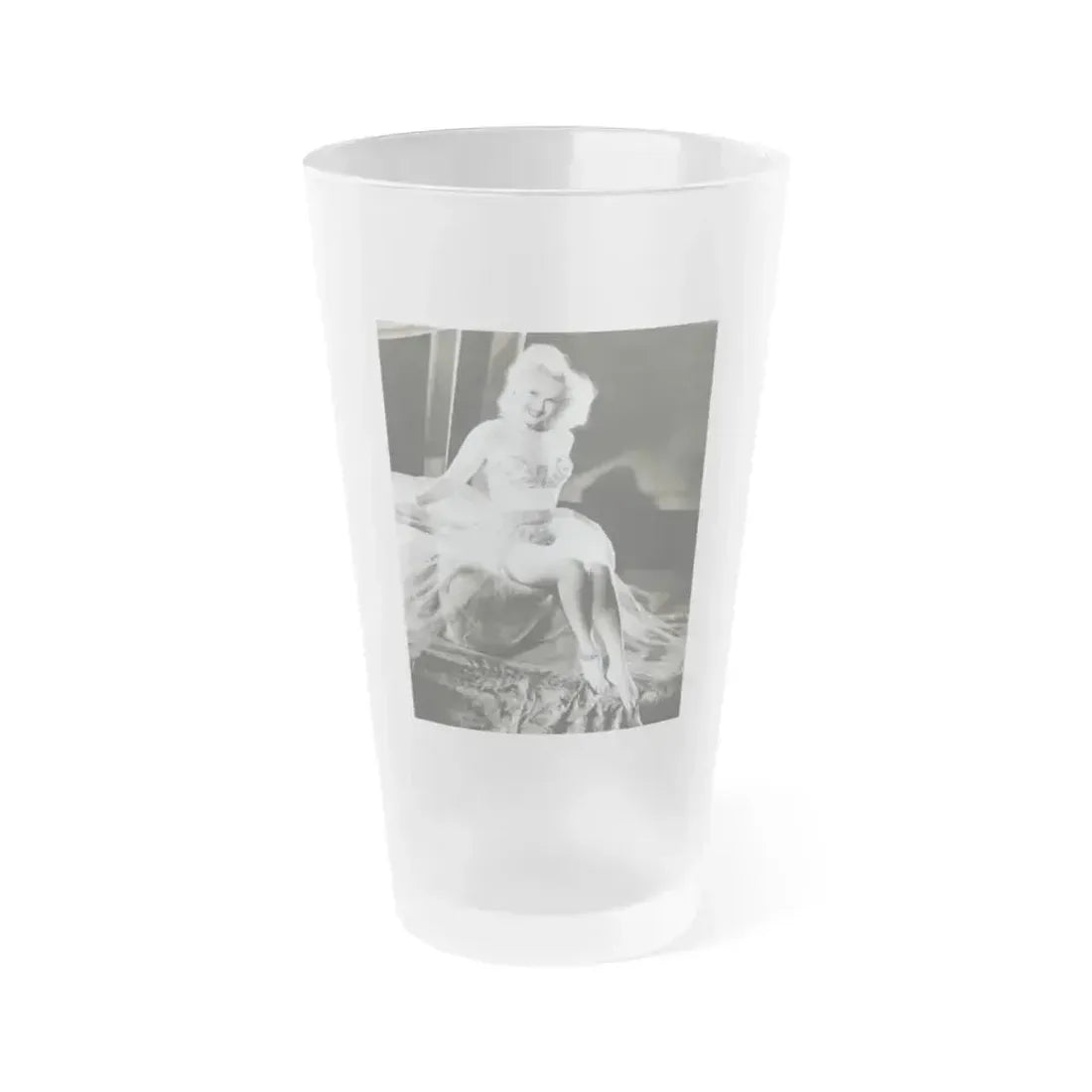 Adele Jergens #47 (Vintage Female Icon) Frosted Pint Glass 16oz 16oz Frosted - Go Mug Yourself