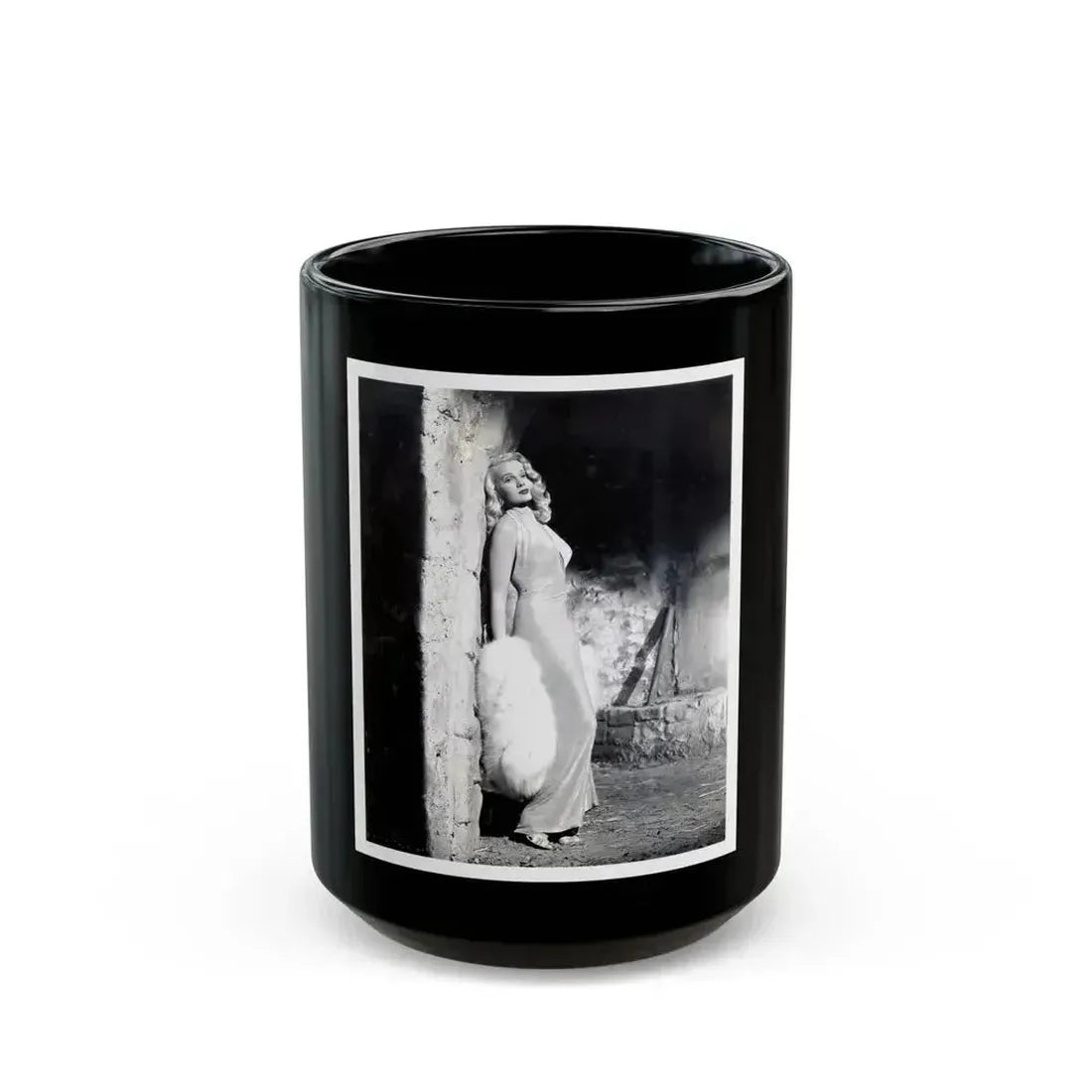 Adele Jergens #48 (Vintage Female Icon) Black Coffee Mug 15oz - Go Mug Yourself