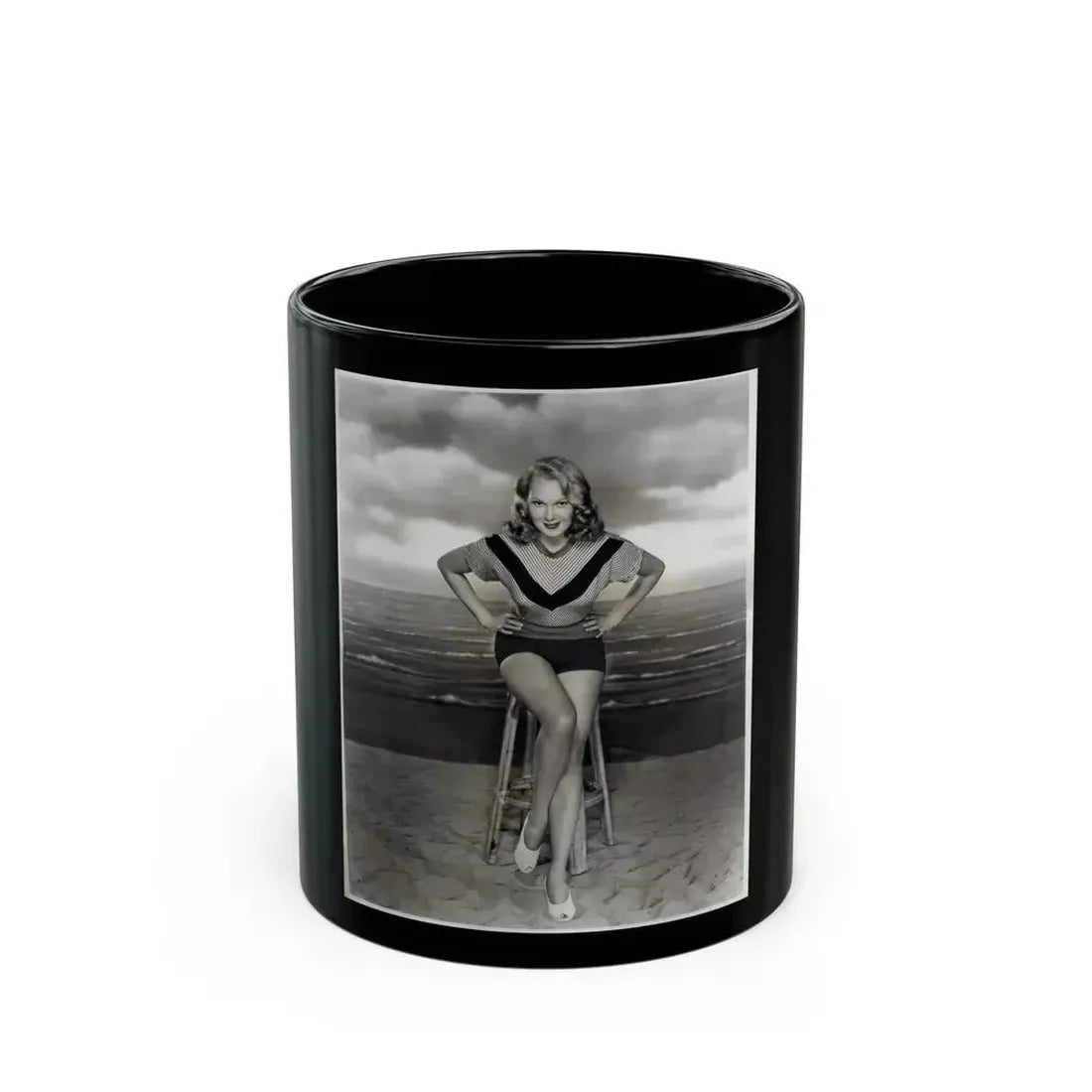 Adele Jergens #85 (Vintage Female Icon) Black Coffee Mug 11oz - Go Mug Yourself