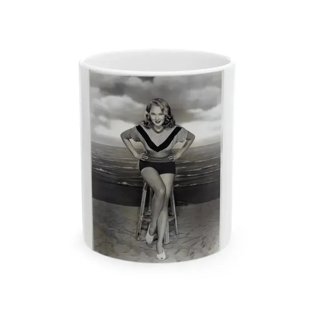Adele Jergens #85 (Vintage Female Icon) White Coffee Mug 11oz - Go Mug Yourself