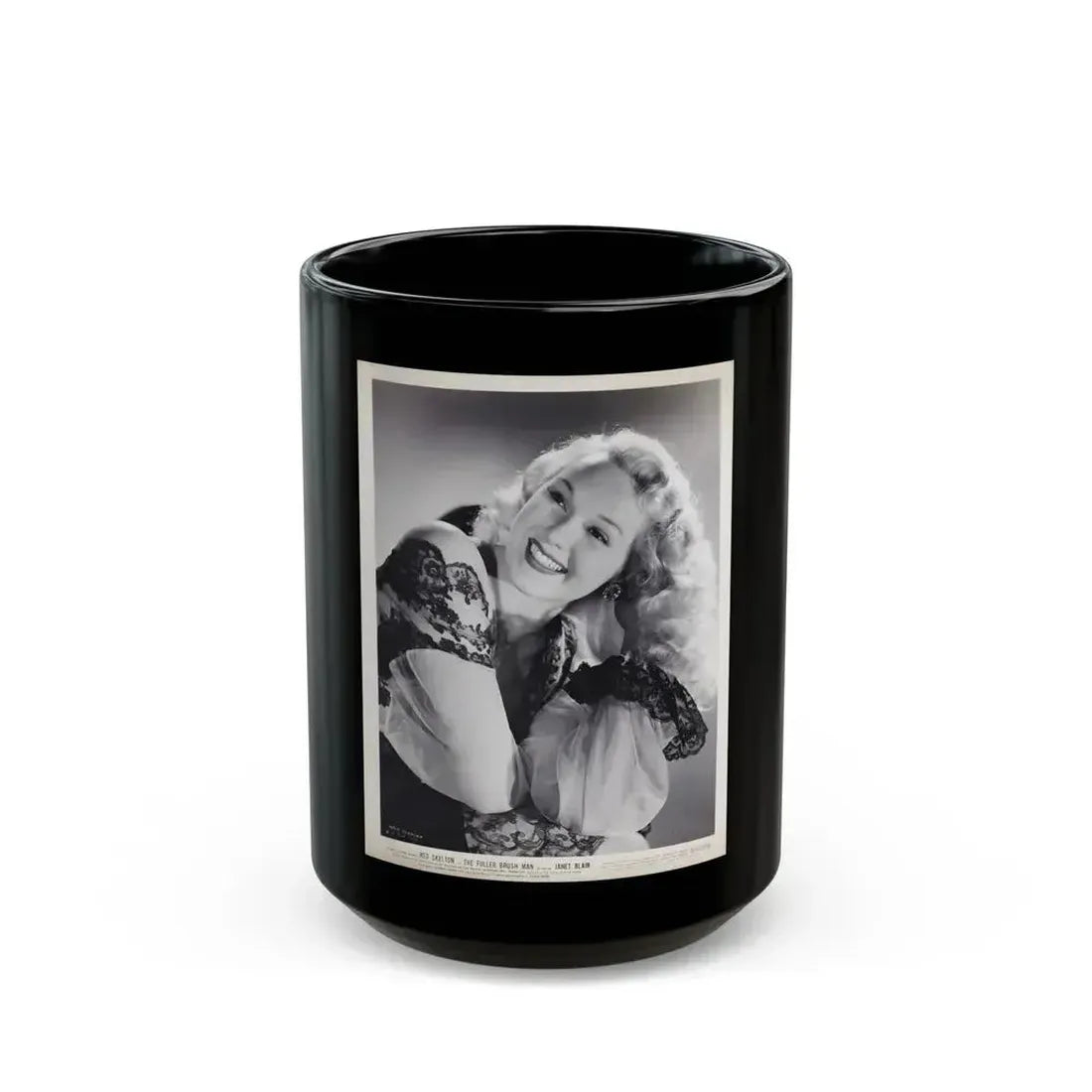 Adele Jergens #92 (Vintage Female Icon) Black Coffee Mug 15oz - Go Mug Yourself