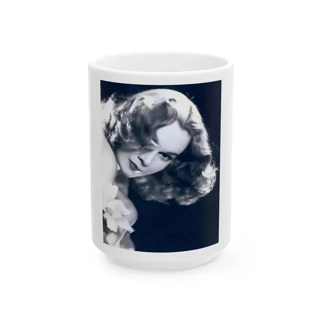 Adele Jergens #93 (Vintage Female Icon) White Coffee Mug 15oz - Go Mug Yourself