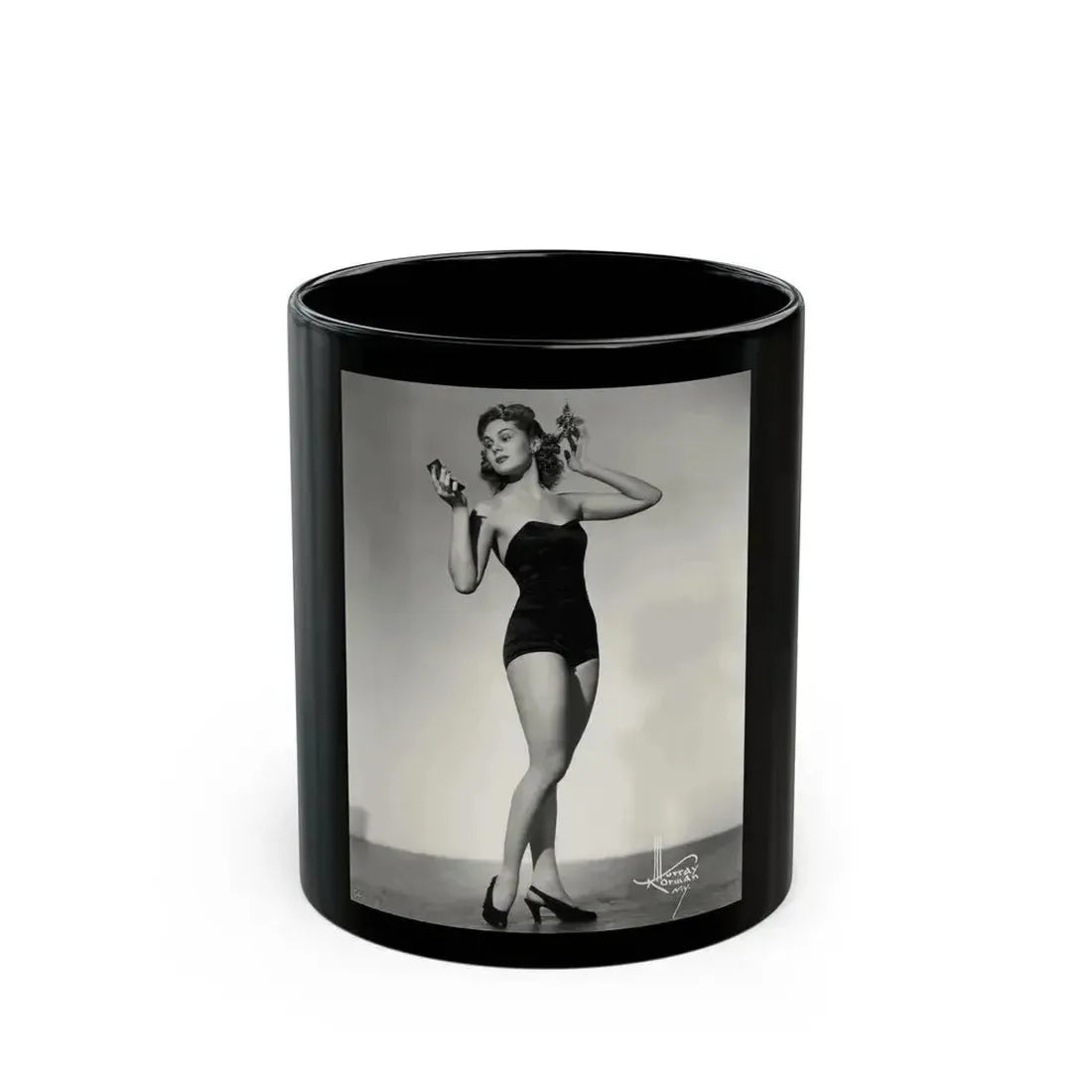 Adele Jergens #96 (Vintage Female Icon) Black Coffee Mug 11oz - Go Mug Yourself