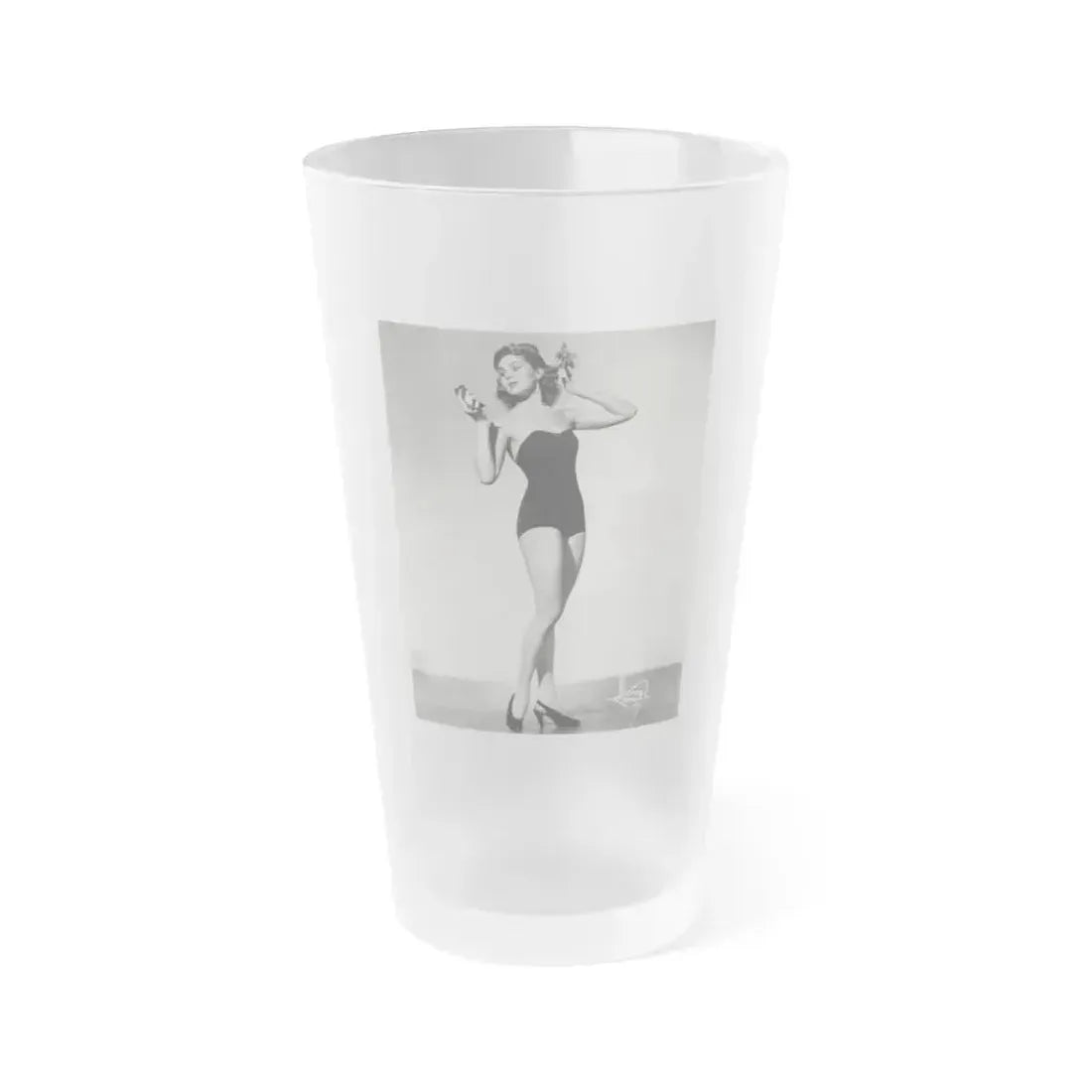 Adele Jergens #96 (Vintage Female Icon) Frosted Pint Glass 16oz 16oz Frosted - Go Mug Yourself