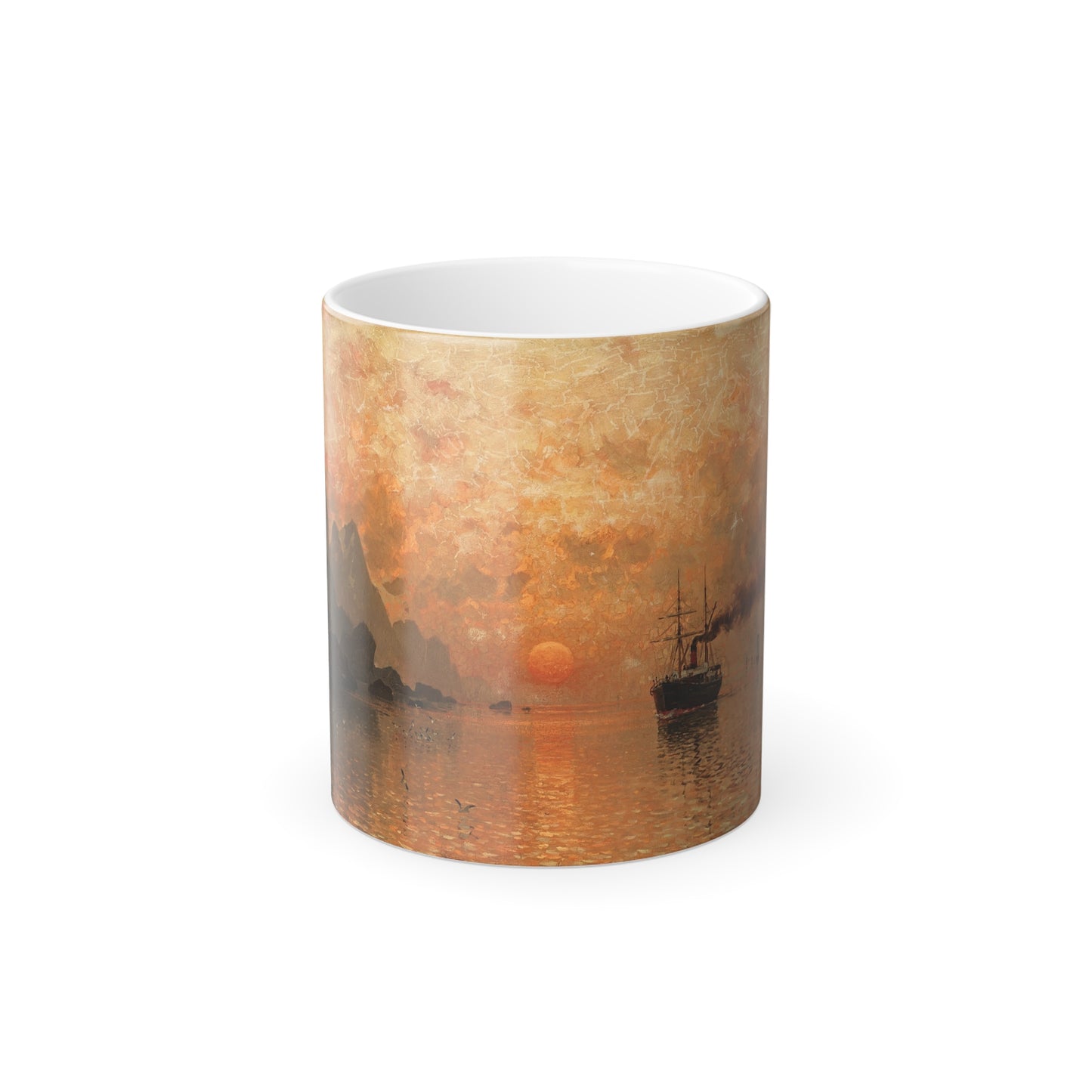 Adelsteen Normann (1848-1918) Ships in the Sunset - Color Changing Mug 11oz-11oz-Go Mug Yourself
