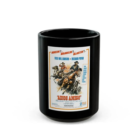 ADIOS AMIGO 1976 Movie Poster - Black Coffee Mug 15oz - Go Mug Yourself