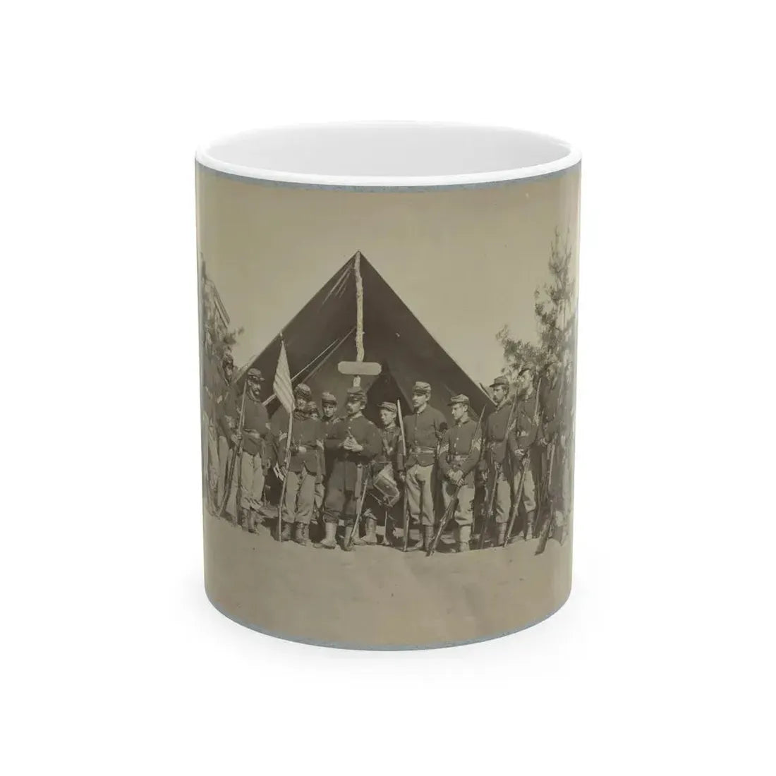 Adjutant And First Sergeants, 22d N. Y. S. M. Near Harper's Ferry, Va.1861 (I.E.1862 ) (U.S. Civil War) White Coffee Mug 11oz - Go Mug Yourself