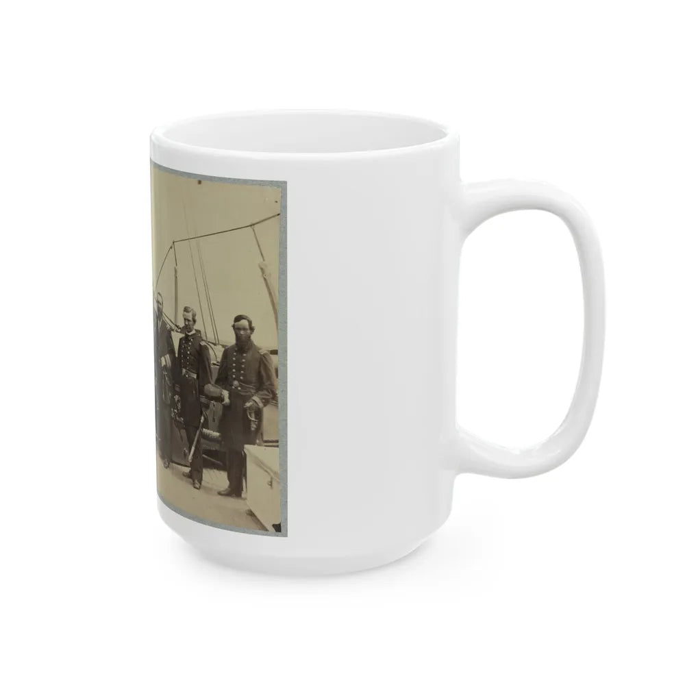Admiral Dahlgren And Staff On Board U.S.S. Pawnee, Off Charleston, S.C. (U.S. Civil War) White Coffee Mug-Go Mug Yourself