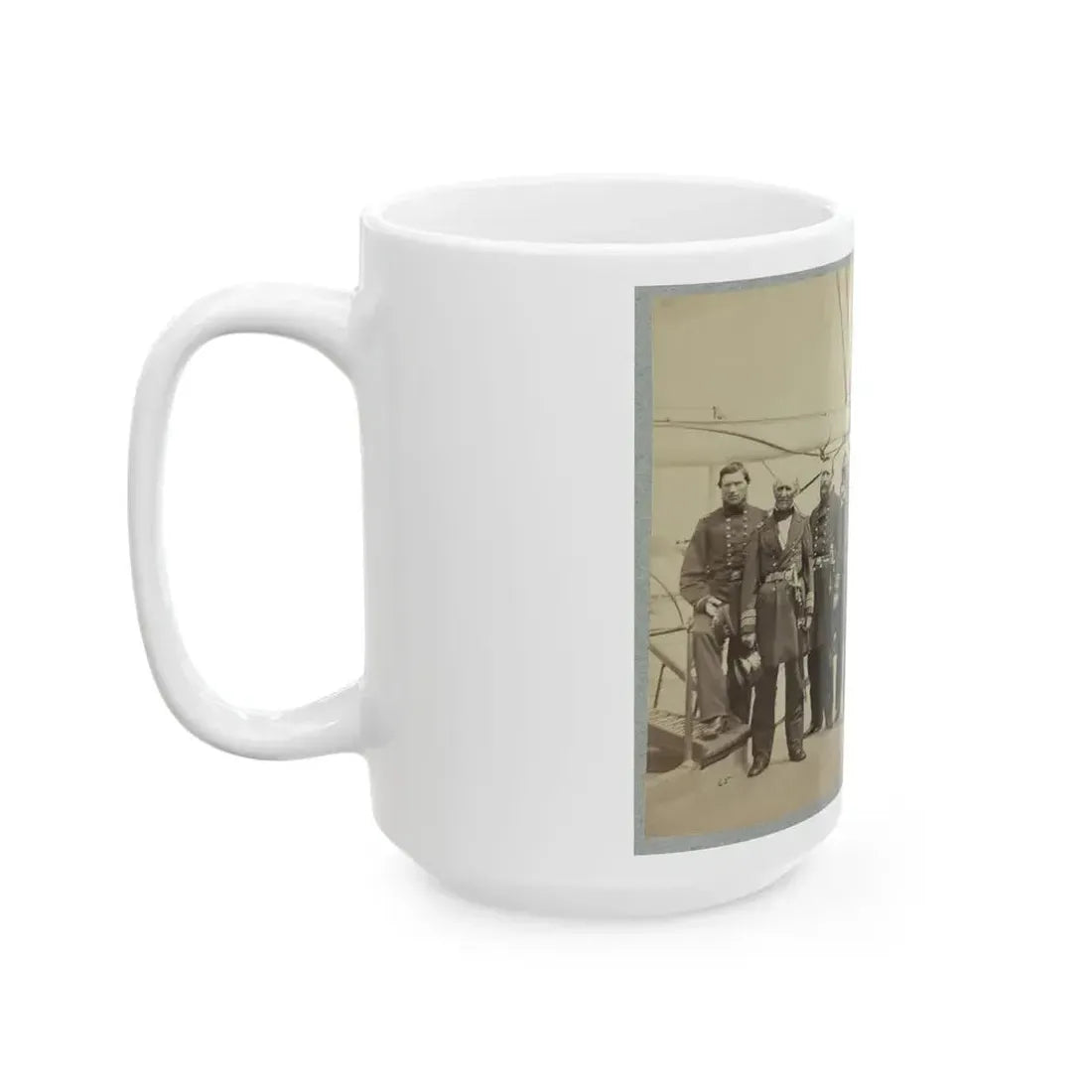 Admiral Dahlgren And Staff On Board U.S.S. Pawnee, Off Charleston, S.C. (U.S. Civil War) White Coffee Mug - Go Mug Yourself