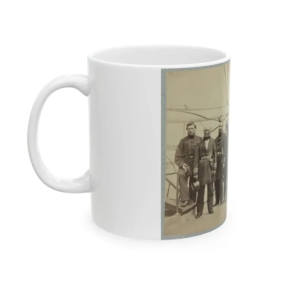 Admiral Dahlgren And Staff On Board U.S.S. Pawnee, Off Charleston, S.C. (U.S. Civil War) White Coffee Mug - Go Mug Yourself