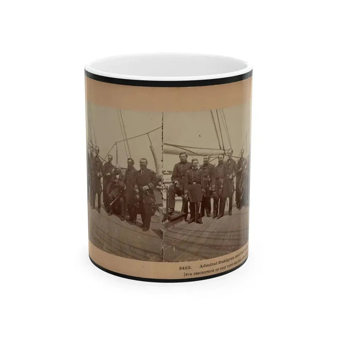 Admiral Dahlgren And Staff On The  Pawnee (U.S. Civil War) White Coffee Mug 11oz - Go Mug Yourself
